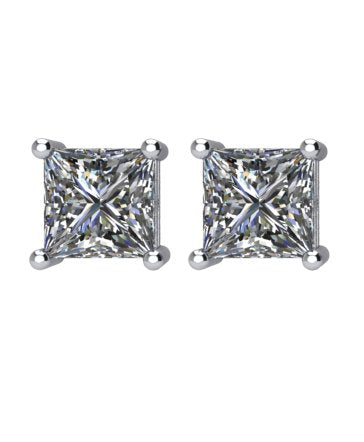 14K White 3/4 CTW Diamond Stud Earrings