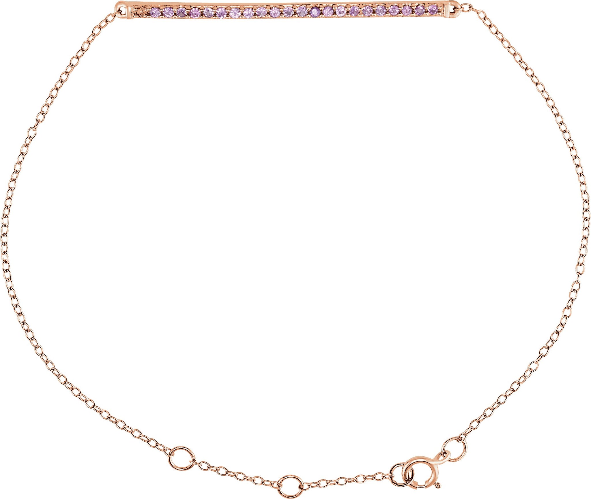 14K Rose Pink Sapphire 8 Bracelet