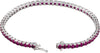 14K White Lab-Grown Ruby Line 7.25 Bracelet