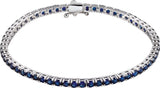 14K White Lab-Grown Blue Sapphire Line 7.25 Bracelet