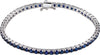 14K White Lab-Grown Blue Sapphire Line 7.25 Bracelet