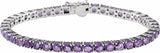 14K White Amethyst 7.15 Line Bracelet