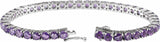 14K White Amethyst 7.15 Line Bracelet