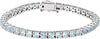 14K White Sky Blue Topaz 7.15 Line Bracelet