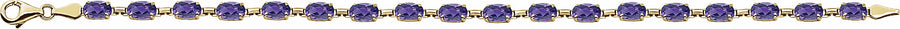 14K Yellow Amethyst 7.25 Bracelet