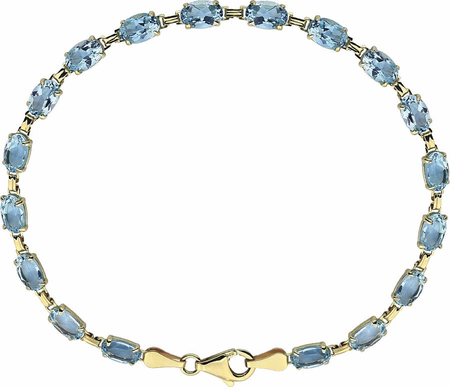 14K Yellow Sky Blue Topaz 7.25 Bracelet