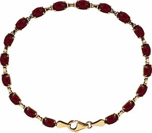 14K Yellow Mozambique Garnet 7.25 Bracelet