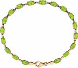 14K Yellow Peridot 7.25 Bracelet