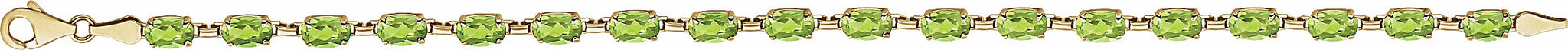 14K Yellow Peridot 7.25 Bracelet