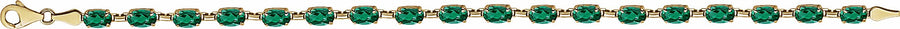 14K Yellow Lab-Grown Emerald 7.25 Bracelet