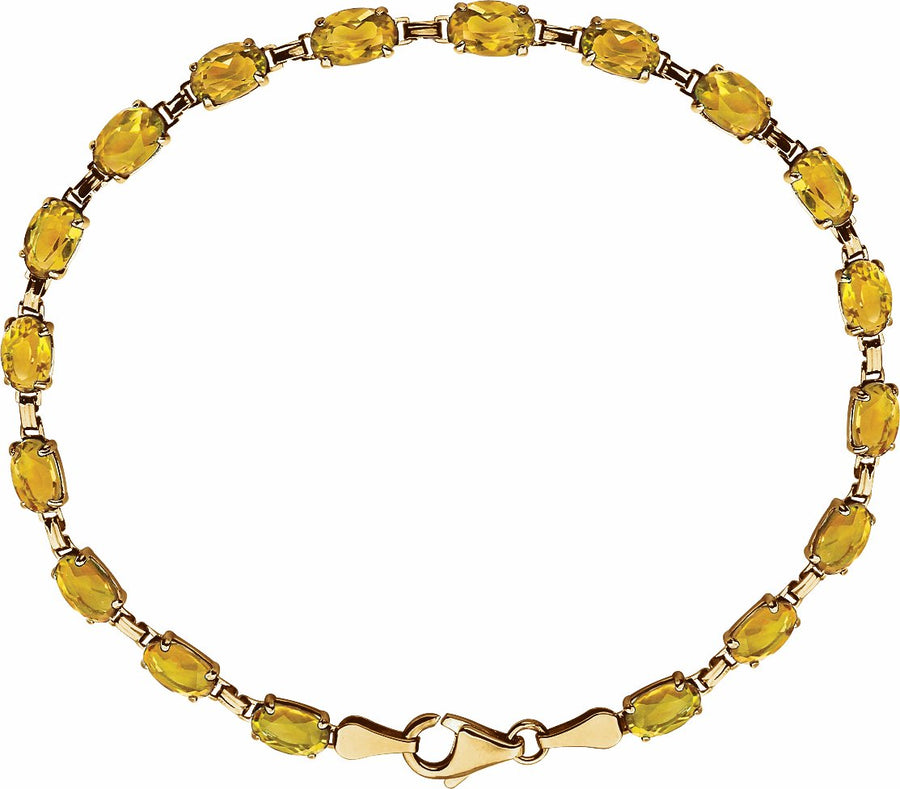 14K Yellow Citrine 7.25 Bracelet