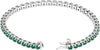 14K White Emerald Line 7 Bracelet