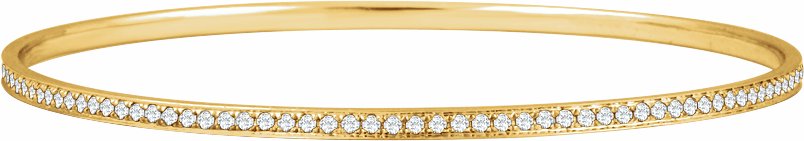 14K Yellow 1 1/2 CTW Diamond Bangle Bracelet 7