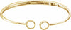 14K Yellow Gold 7 Inch Hinged Circle Cuff Bracelet