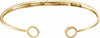 14K Yellow Gold 7 Inch Hinged Circle Cuff Bracelet