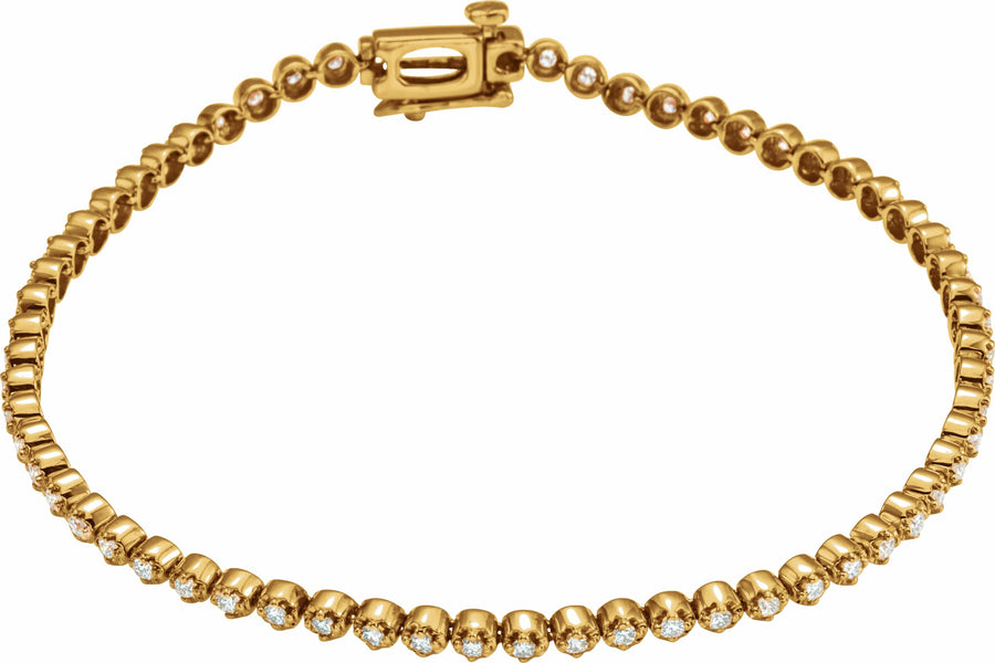 14K Yellow 1 CTW Diamond Line Bracelet