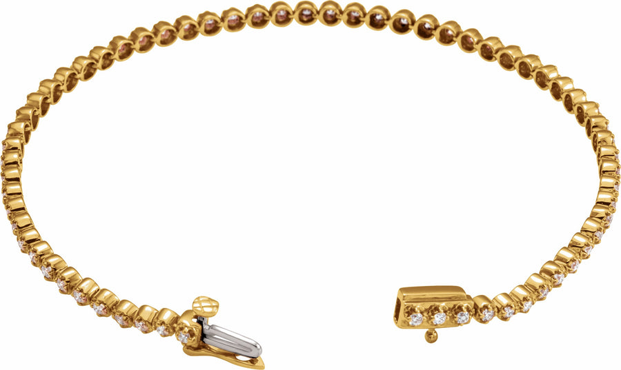 14K Yellow 1 CTW Diamond Line Bracelet