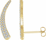 14K Yellow 3/8 CTW Diamond Ear Climbers