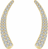 14K Yellow 3/8 CTW Diamond Ear Climbers