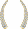 14K Yellow 3/8 CTW Diamond Ear Climbers