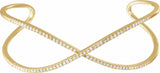 14K Yellow 3/4 CTW Diamond Criss-Cross Cuff 7 Bracelet