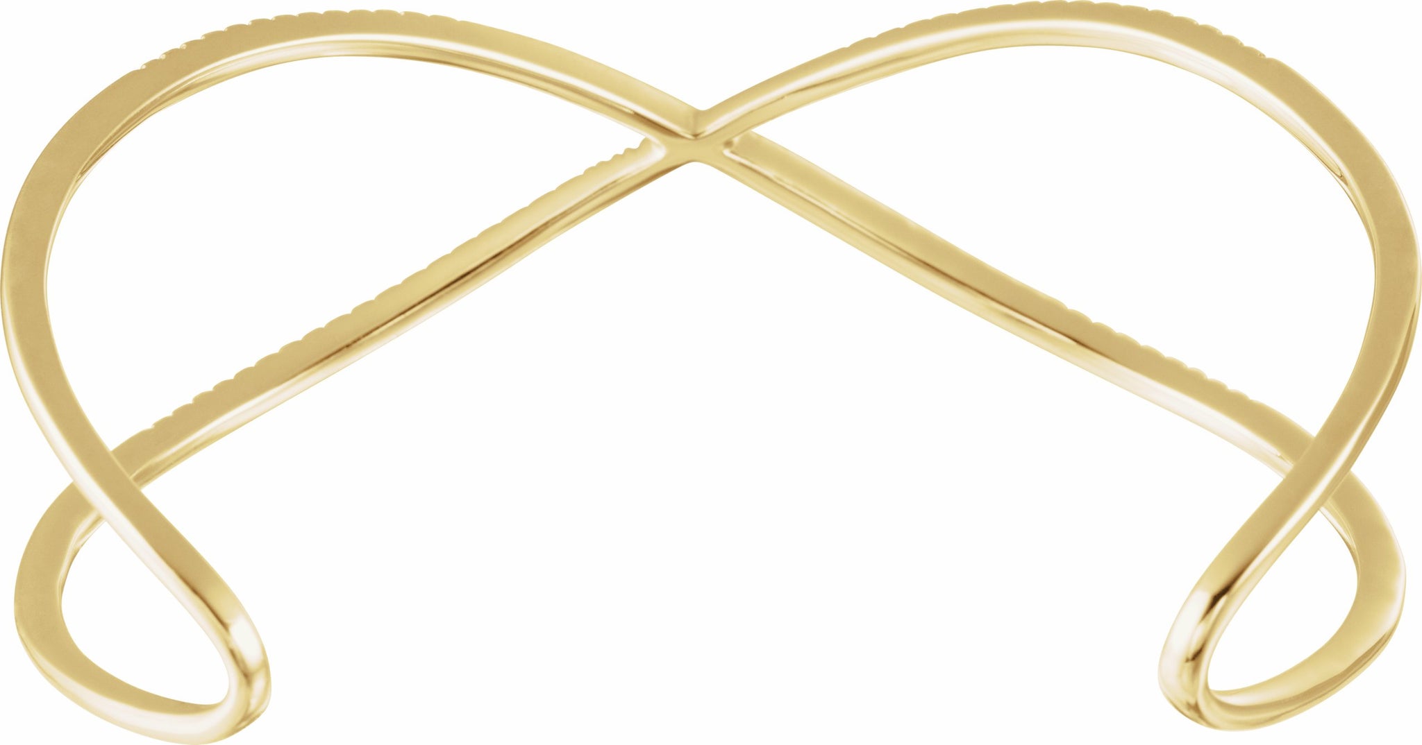 14K Yellow 3/4 CTW Diamond Criss-Cross Cuff 7 Bracelet