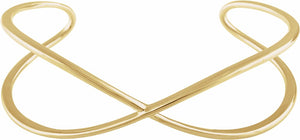 14K Yellow Criss-Cross Cuff 7 Bracelet