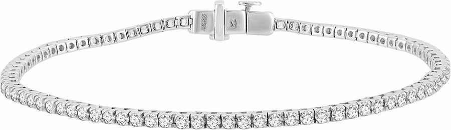 14K White 1 3/4 CTW Diamond Line 7 Bracelet