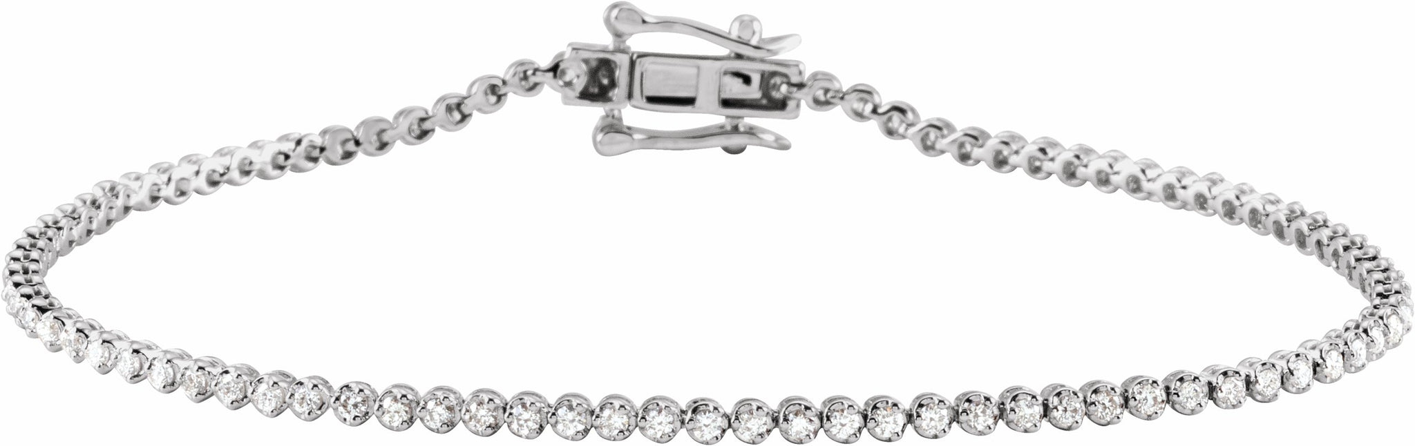 14K White 7/8 CTW Diamond Line 7 Bracelet