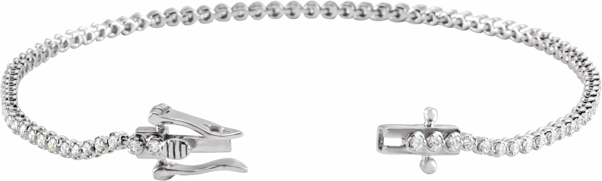 14K White 7/8 CTW Diamond Line 7 Bracelet