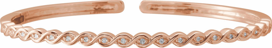 14K Rose 1/6 CTW Diamond Stackable Bangle Bracelet