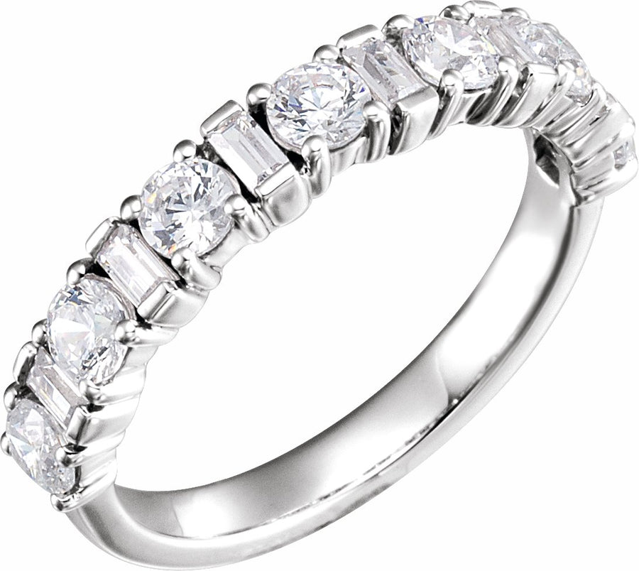 14K White 1 1/8 CTW Diamond Anniversary Band