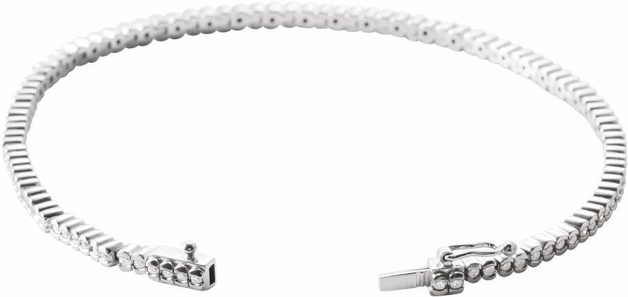 14K White 1 CTW Diamond Line 7 Bracelet