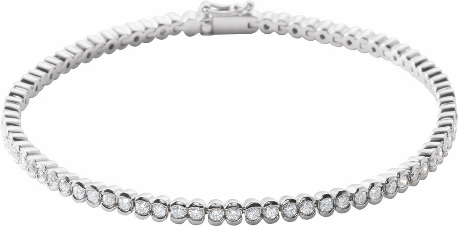 14K White 2 CTW Diamond Line 7 Bracelet