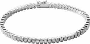 14K White 3 CTW Diamond Line 7 Bracelet