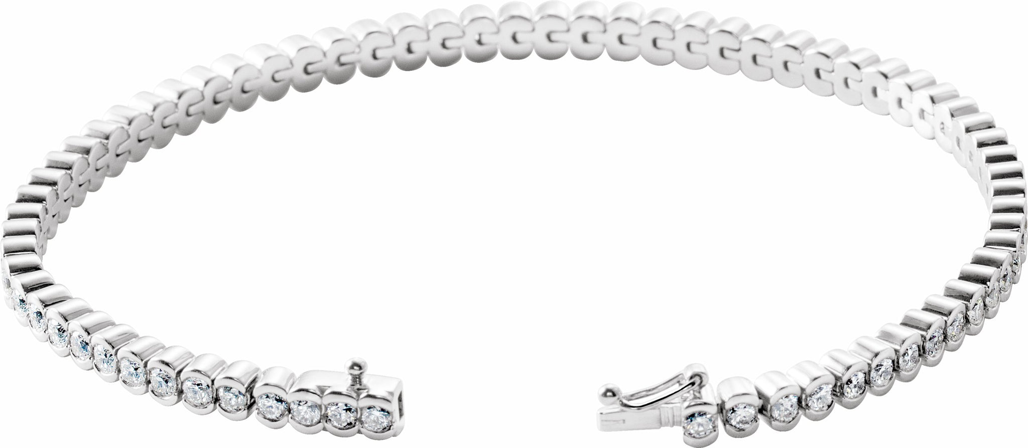 14K White 3 CTW Diamond Line 7 Bracelet