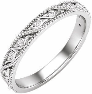 14K White .05 CTW Diamond Anniversary Band