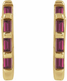 14K Yellow Ruby Huggies