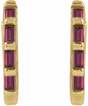 14K Yellow Ruby Huggies