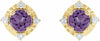 14K Yellow Amethyst & .08 CTW Diamond Halo-Style Earrings