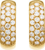 14K Yellow 7/8 CTW Diamond Pave Hoop Earrings