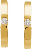 14K Yellow .07 CTW Diamond Hoop Earrings