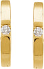 14K Yellow .07 CTW Diamond Hoop Earrings