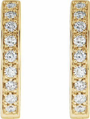 14K Yellow 3/4 CTW Diamond Inside-Outside Hinged 18.5 mm Hoop Earrings