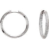 18K White 1 CTW Diamond Inside-Outside Hinged 24 mm Hoop Earrings