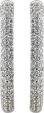 18K White 1 CTW Diamond Inside-Outside Hinged 24 mm Hoop Earrings