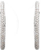 18K White 1 1/2 CTW Diamond Inside-Outside Hinged 28 mm Hoop Earrings