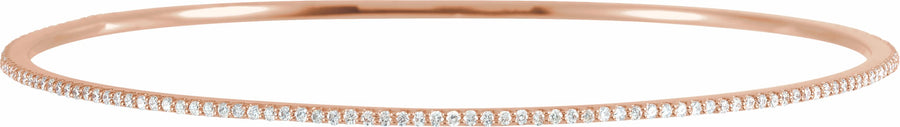 14K Rose 1 CTW Diamond Stackable Bangle 8 Bracelet