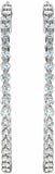 14K White 2 CTW Diamond Inside-Outside Hinged 36.9 mm Hoop Earrings