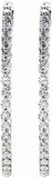 14K White 3 CTW Diamond Inside-Outside Hinged 41.9 mm Hoop Earrings